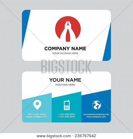 Flat Plyer Business Card Design Template, Visiting For Your Company, Modern Creative And Clean Ident
