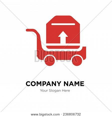 Package Transportation On A Trolley Company Logo Design Template, Business Corporate Vector Icon