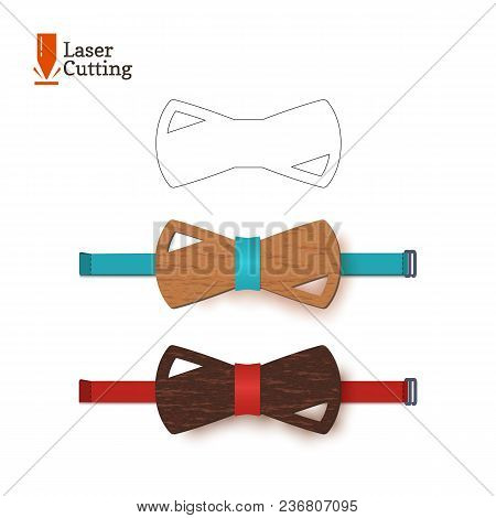 Laser Cut Bow-tie Template For Diy. Vector Silhouette For Cutting A Bow Tie On A Cnc, Lathe Made Of 