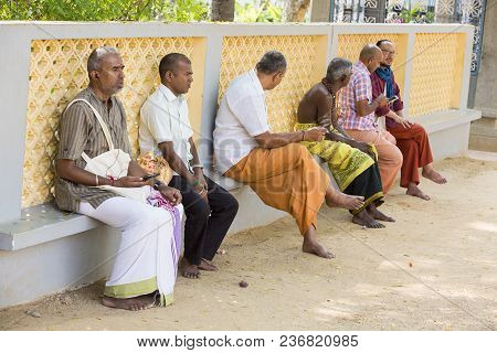 Ashram Of Sri Ramana Maharshi, Tiruvannamalai, Tamil Nadu, India - March Circa, 2018. Unidentified W