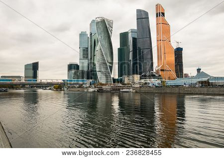 Moscow, Russia - October 24, 2017: Modern Skyscrapers Of The Moscow International Business Centre Mi