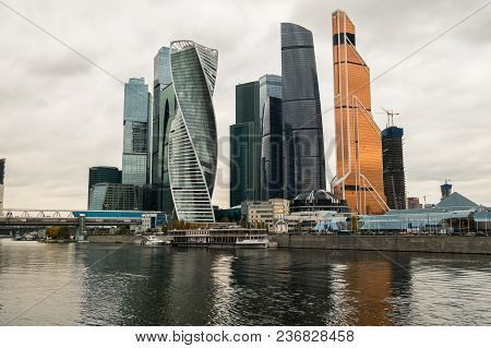 Moscow, Russia - October 24, 2017: Modern Skyscrapers Of The Moscow International Business Centre Mi