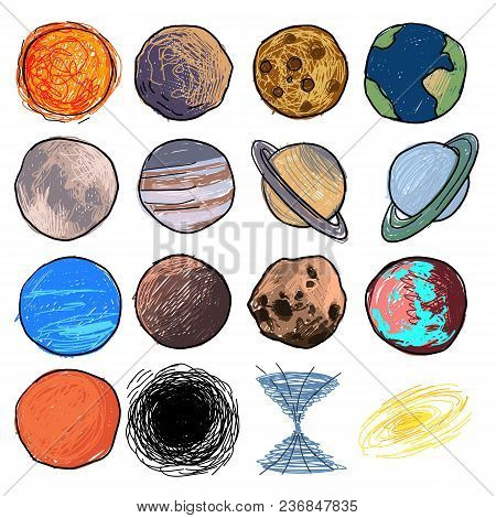 Children's Drawing Planets Set