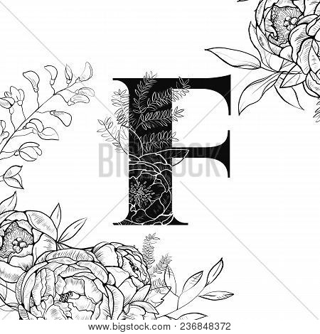 Laser Cut Template. Initial Monogram Letters. Filigree Cutout Pattern. Vector Illustration. Fancy Fl
