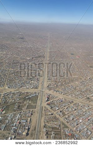 Overview Of The City Of El Alto, The Second City Of Bolivia After La Paz. Built Spontaneously In The