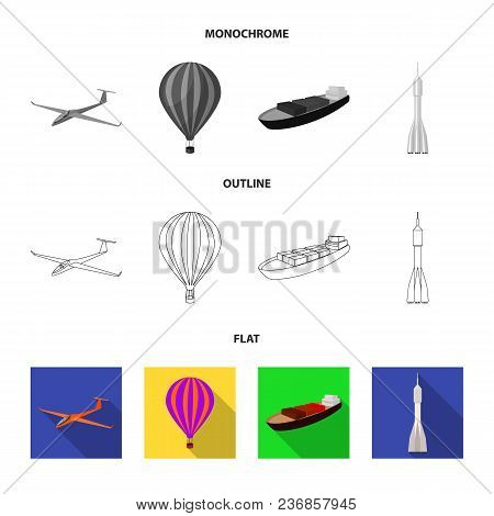 A Drone, A Glider, A Balloon, A Transportation Barge, A Space Rocket Transport Modes. Transport Set 