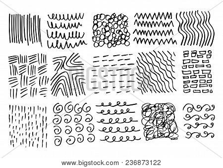 Set Of Sketch Textures. Hand Drawing Illustration.