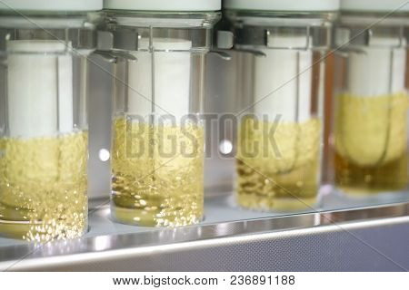 Soxhlet Extractor.percolator-boiler And Reflux,distillation Flask On Heating Element.organic Chemist