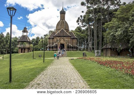 Curitiba, Brazil, December 30, 2017: Ukrainian Catholic Church Is A Tribute To European Immigrants I