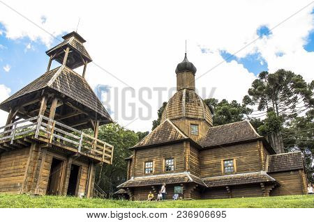 Curitiba, Brazil, December 30, 2017: Ukrainian Catholic Church Is A Tribute To European Immigrants I