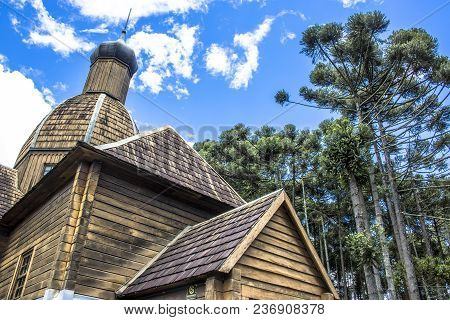 Curitiba, Brazil, December 30, 2017: Ukrainian Catholic Church Is A Tribute To European Immigrants I