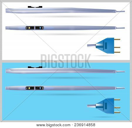 Medical Electrosurgical Rocker Switch Pencil With Plug. Vector Illustration