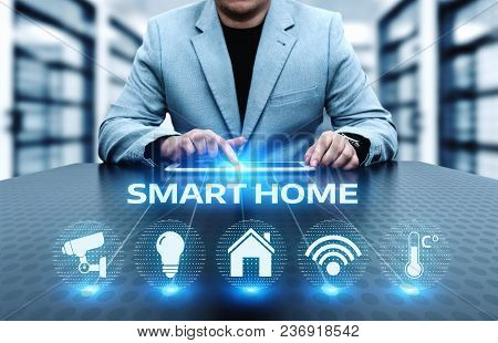 Smart Home Automation Control System. Innovation Technology Internet Network Concept.