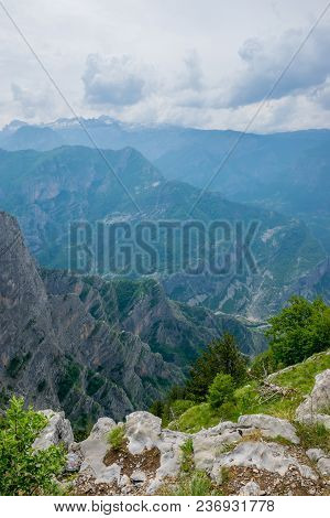 A Steep Mountain Slope With Picturesque Views.
