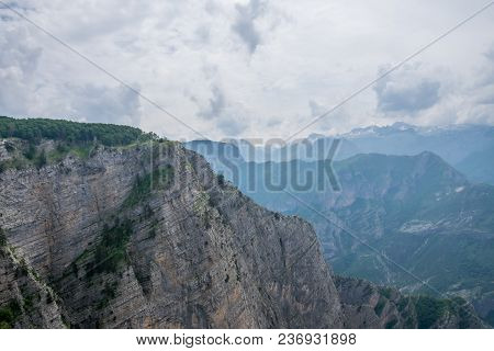 A Steep Mountain Slope With Picturesque Views.