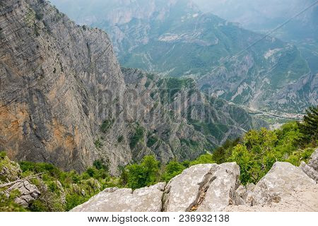 A Steep Mountain Slope With Picturesque Views.