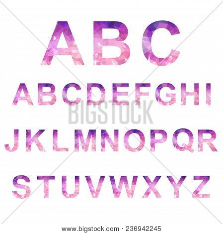Low Poly Alphabet ,vector Lowpoly ,vector Alphabet Mosaic Font