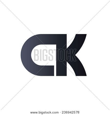 Ck C K Black Initial Letter Logo Design. Bold Monogram Logo.