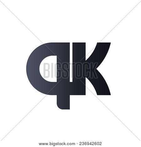 Qk Q K Black Initial Letter Logo Design. Bold Monogram Logo.