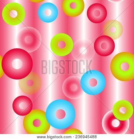 Acid Rain Festive Seamless Pattern. Three Dimensional Depth Series.