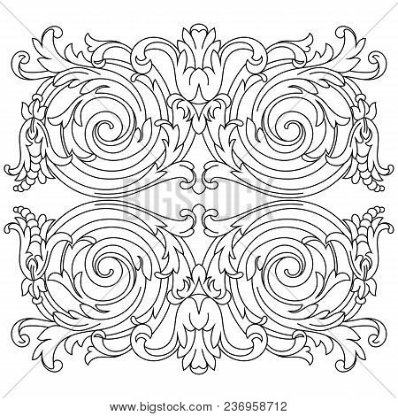 Black vintage ornament, baroque ornament, scroll ornament, engraving ornament, border ornament, floral ornament, retro pattern, antique pattern, style acanthus pattern, foliage pattern, swirl pattern decorative pattern, filigree pattern. vector