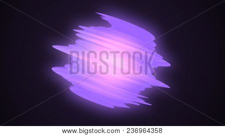 Abstract Blue Energy Ball On Black Background. Energy Appearance. Plasma Effect. Animation Of Energy