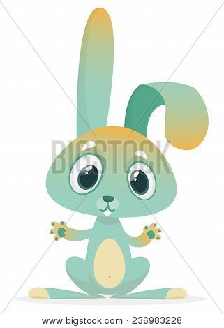 Cartoon Cute Rabbit. Woodland Animals. Vector Illustration. Design For Print, Party Decoration, Chil