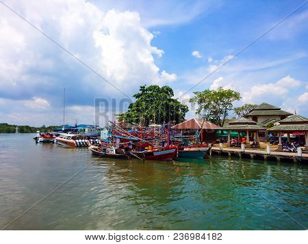 Fishing Boat At Pakbara Pier In Satun