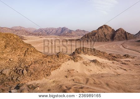 Sunset In Sinai Desert Near Sharm El Sheikh, Egypt