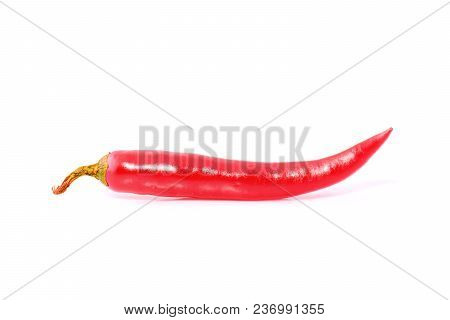 Red Hot Chilli Pepper Isolated On A White Background.