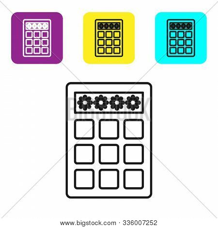 Black Line Password Protection And Safety Access Icon Isolated On White Background. Security, Safety
