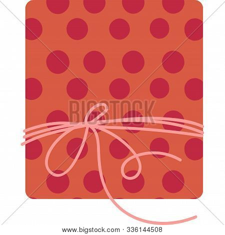 New Year Present Box Flat Vector Illustration