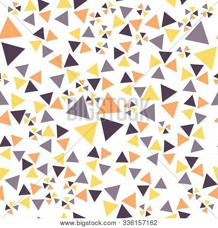 Yellow, Purple, Orange Triangle Design Print Seamless
