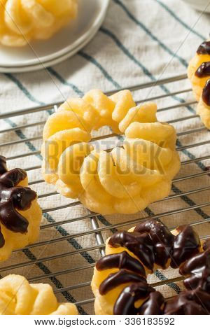 Homemade Sweet French Cruller Donuts