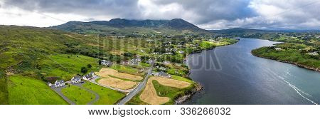 Aerial View Of Teelin Bay In County Donegal On The Wild Atlantic Way In Ireland