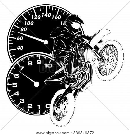 Vector Illustration Sport Superbike Motorcycle With Struments