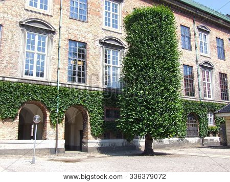 Building Of The Royal Library Of Copenhagen Covered With Ivy
