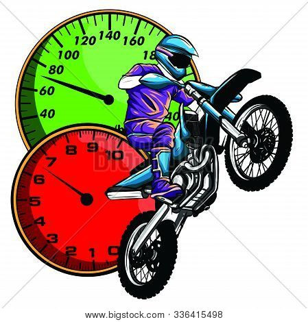 Vector Illustration Sport Superbike Motorcycle With Struments