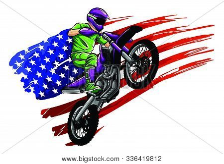 Vector Illustration Sport Superbike Motorcycle With Struments