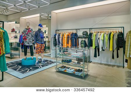 SINGAPORE - CIRCA APRIL, 2019: interior shot of Kenzo store in the Shoppes at Marina Bay Sands.