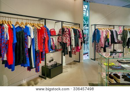 SINGAPORE - CIRCA APRIL, 2019: interior shot of Kenzo store in the Shoppes at Marina Bay Sands.