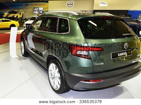 Sofia, Bulgaria, October 13-2017: Skoda Karoq At Sofia Motor Show