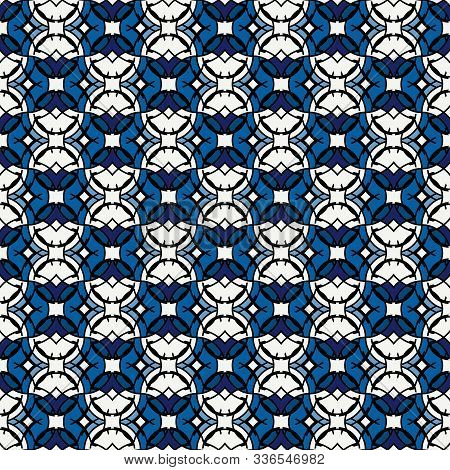 Floral Mosaic Tile Ornament. Ethnic, Tribal Background. Ornamental Seamless Surface Pattern. Repeate