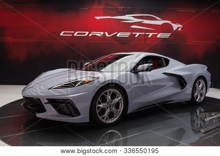 Chevrolet Corvette C8 On Display During Los Angeles Auto Show.
