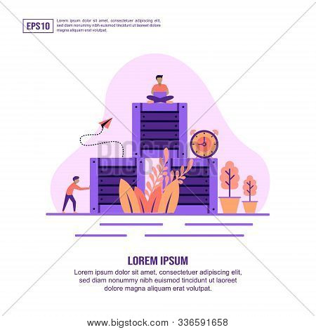 Vector Illustration Concept Of Distribution. Modern Illustration Conceptual For Banner, Flyer, Promo