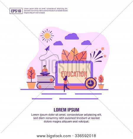 Vector Illustration Concept Of Education. Modern Illustration Conceptual For Banner, Flyer, Promotio
