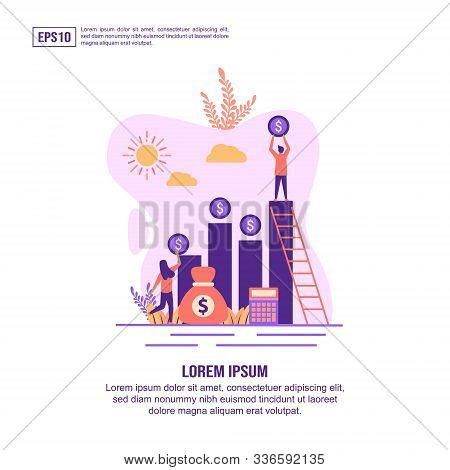 Vector Illustration Concept Of Investment. Modern Illustration Conceptual For Banner, Flyer, Promoti
