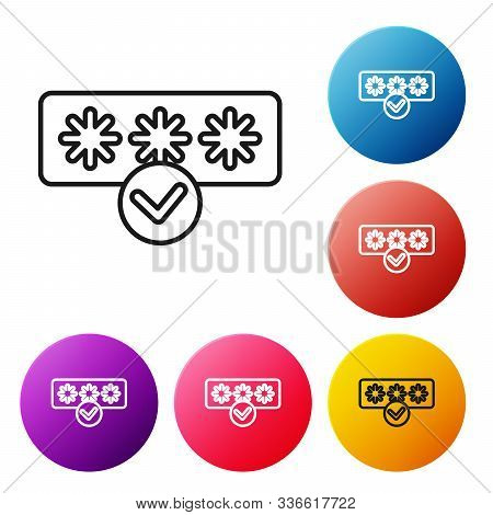 Black Line Password Protection And Safety Access Icon Isolated On White Background. Security, Safety