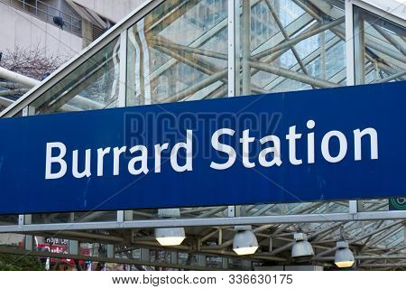 Vancouver, Canada - November 29, 2019: Close Up View Of Sign 