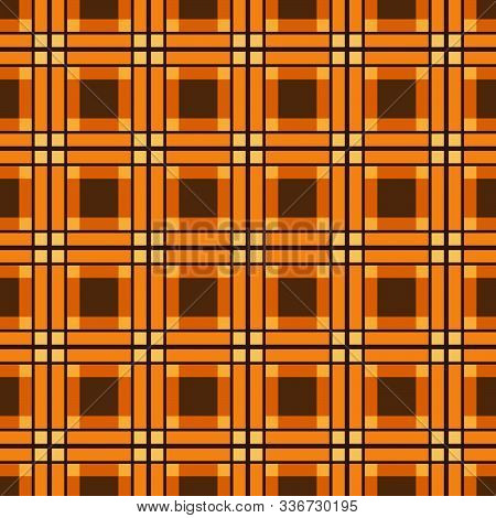 Seamless Abstract Pattern Background. Grid Pattern Design With Brown Background.